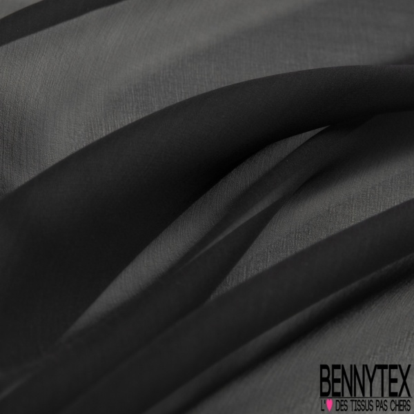 Mousseline de soie georgette uni noir profond
