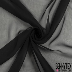 Mousseline de soie georgette uni noir profond
