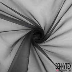 Double organza de soie uni noir