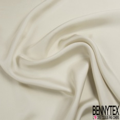 Twill de soie viscose uni blanc discret