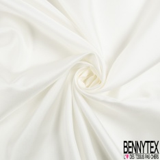 Twill de soie uni blanc naturel grande laize