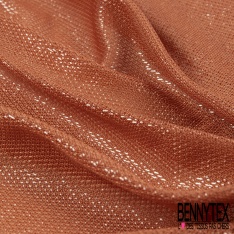 Maille tricot brillante fantaisie uni marsala