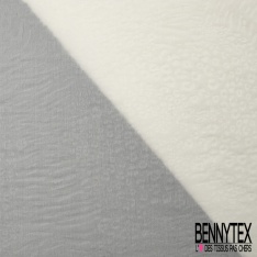Organza de soie uni blanc hivernal