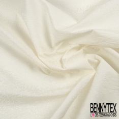Organza de soie uni blanc hivernal