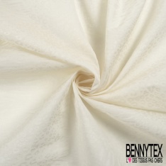 Organza de soie uni blanc hivernal
