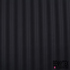 Polyamide élasthanne lingerie motif rayure verticale ton sur ton noir