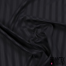 Polyamide élasthanne lingerie motif rayure verticale ton sur ton noir