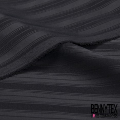 Polyamide élasthanne lingerie motif rayure verticale ton sur ton noir