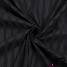 Polyamide élasthanne lingerie motif rayure verticale ton sur ton noir