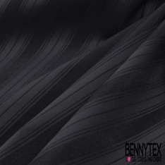 Polyamide élasthanne lingerie motif rayure verticale ton sur ton noir