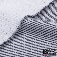 Maille jacquard motif grande tâche chinée noir écru abricot orangé