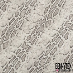 Satin Viscose imprimé abstrait noir bonbon violet fond lavande