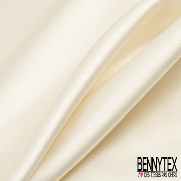 Twill de soie viscose épais uni blanc hivernal