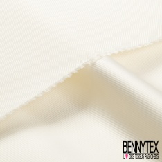 Twill de soie viscose épais uni blanc hivernal