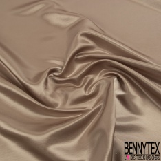 Doublure semi rigide satinée polyester uni noisette givrée