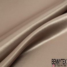 Doublure semi rigide satinée polyester uni noisette givrée