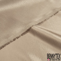 Doublure semi rigide satinée polyester uni noisette givrée