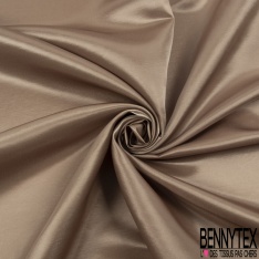 Doublure semi rigide satinée polyester uni noisette givrée