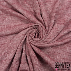 Coupon 3m Lin coton viscose imprimé petite fleur fond chiné rouge blanc