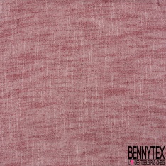 Coupon 3m Lin coton viscose imprimé petite fleur fond chiné rouge blanc