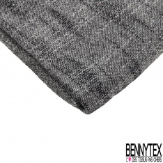 Coupon 3m Lin coton viscose chiné noir blanc