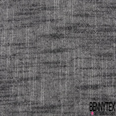 Coupon 3m Lin coton viscose chiné noir blanc