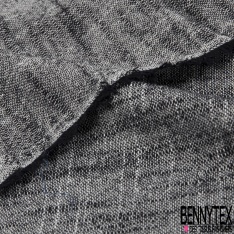 Coupon 3m Lin coton viscose chiné noir blanc