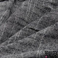 Coupon 3m Lin coton viscose chiné noir blanc