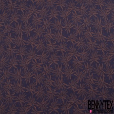 Fibranne Viscose imprimé plante pointilliste ocre fond bouton de violette