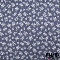 Coton façon Lin imprimé tropical multicolore avec guépard fond blanc optique