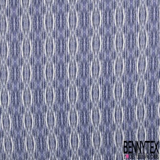 Coton façon Lin imprimé mini agrume blanc fond bleu jean