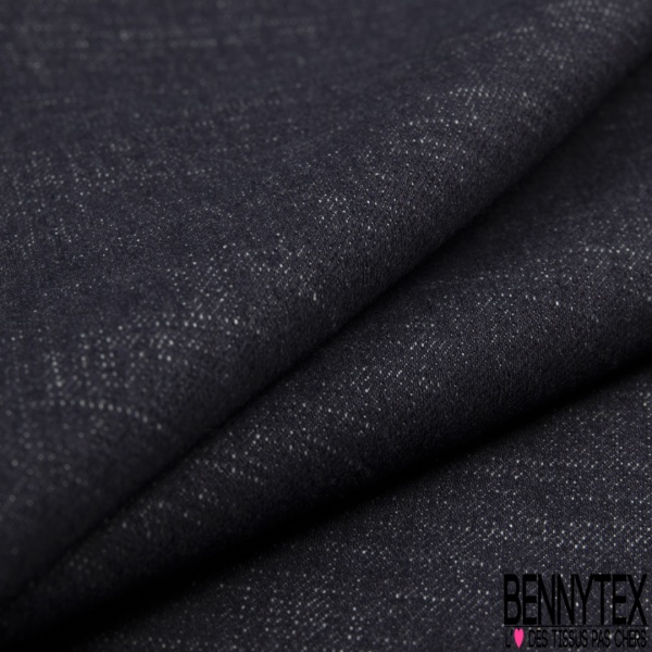 Denim jeans coton élasthanne réversible imprimé cachemire recto uni bleu brut verso