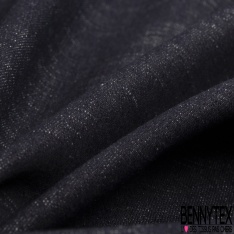 Denim jeans coton élasthanne réversible imprimé cachemire recto uni bleu brut verso