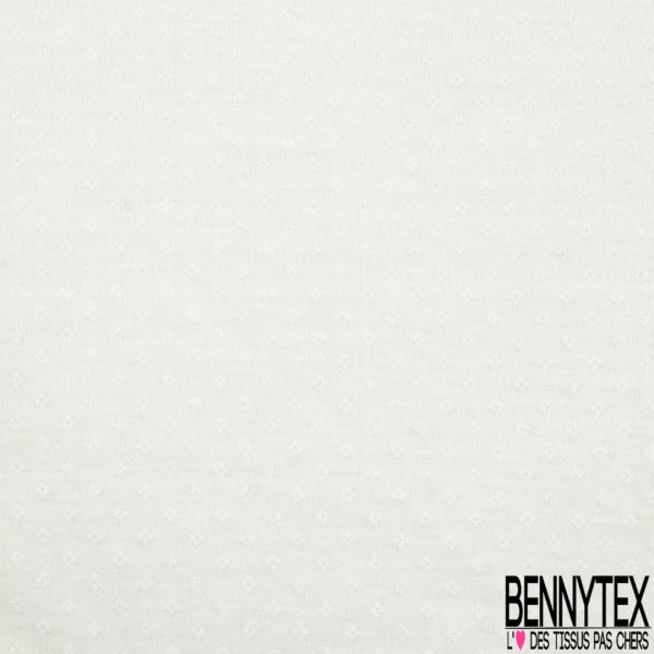 Jersey coton fin imprimé rayure horizontale opaque transparente ton sur ton blanc optique