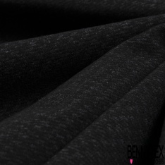 Milano laine coton de luxe imprimé pied de puce anthracite noir