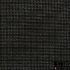 Laine gaufrée de luxe effet nid d'abeille uni mini carreau noir anthracite chiné écru