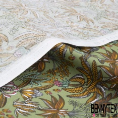 Toile lorraine imprimé floral cachemire vintage fond rouge vélo