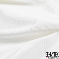 Velours lisse ras coton d'ameublement uni blanc discret