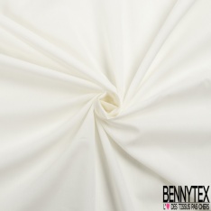 Coupon 3m voile de coton de luxe uni blanc discret