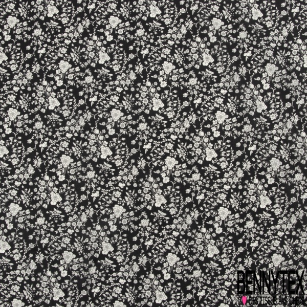 Tissu Coton Popeline Imprimé Liberty - Blanc, 1.45m De Large, 20m De Long, France