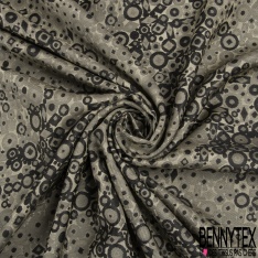 Jacquard fin de soie et laine motif géométrique multiple gris menthe givré