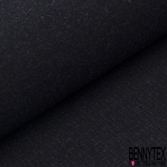 Maille laine élasthanne imprimé pied de puce noir marine chiné