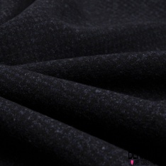 Maille laine élasthanne imprimé pied de puce noir marine chiné