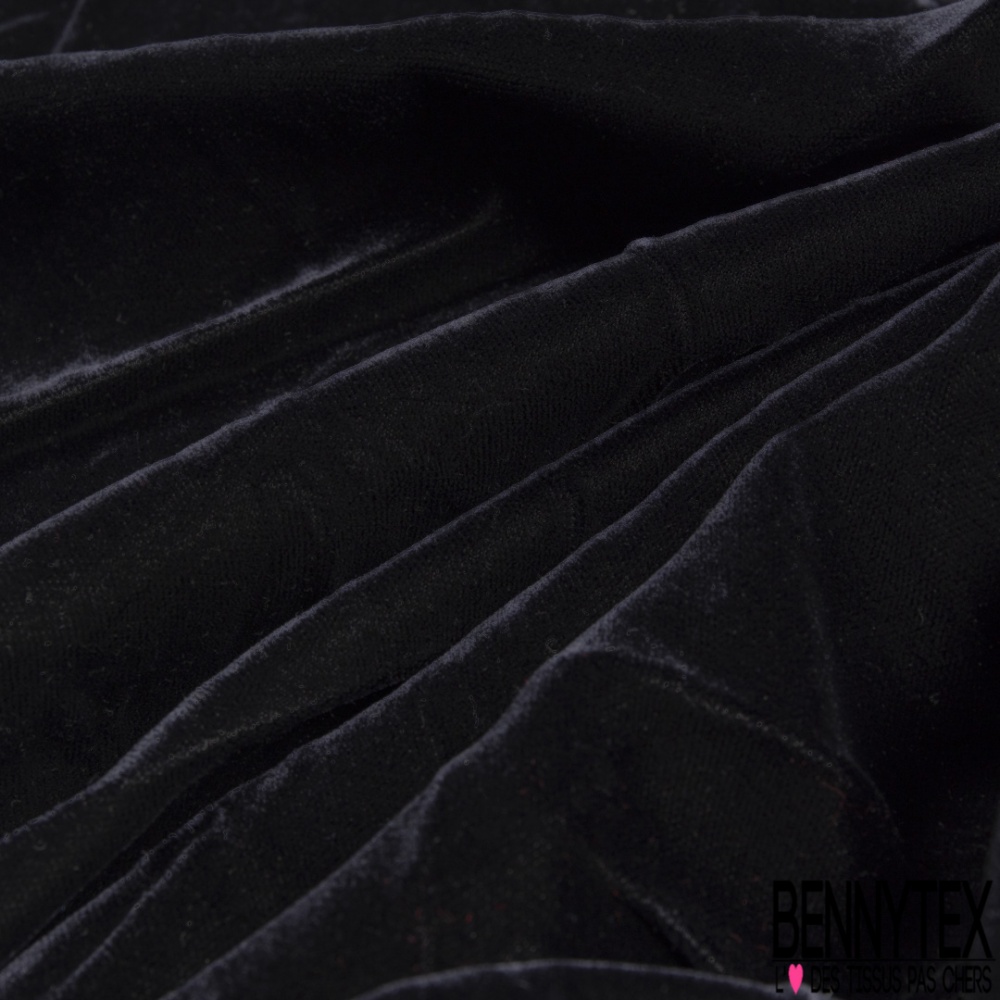 Tissu Velours ras - noir