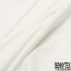 Coupon 3m jersey coton fin flammée uni blanc naturel grande laize