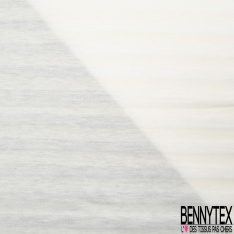 Jersey coton fin imprimé marinière écru blanc optique