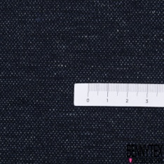 Jersey coton piqué fin uni bleu insigne chiné grande laize