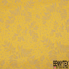 Jacquard soie viscose de luxe petit motif floral navy éclipse totale
