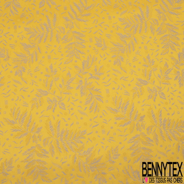 Jacquard soie viscose de luxe petit motif floral navy éclipse totale