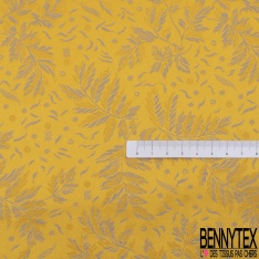 Jacquard soie viscose de luxe petit motif floral navy éclipse totale